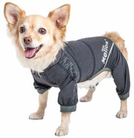 Dog Helios 'Namastail' Lightweight 4-Way Stretch Breathable Full Bodied Performance Yoga Dog Hoodie Tracksuit (Color: BLACK, size: medium)